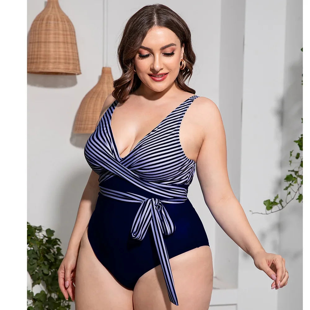 Navy Charm Plus Size Swimsuit