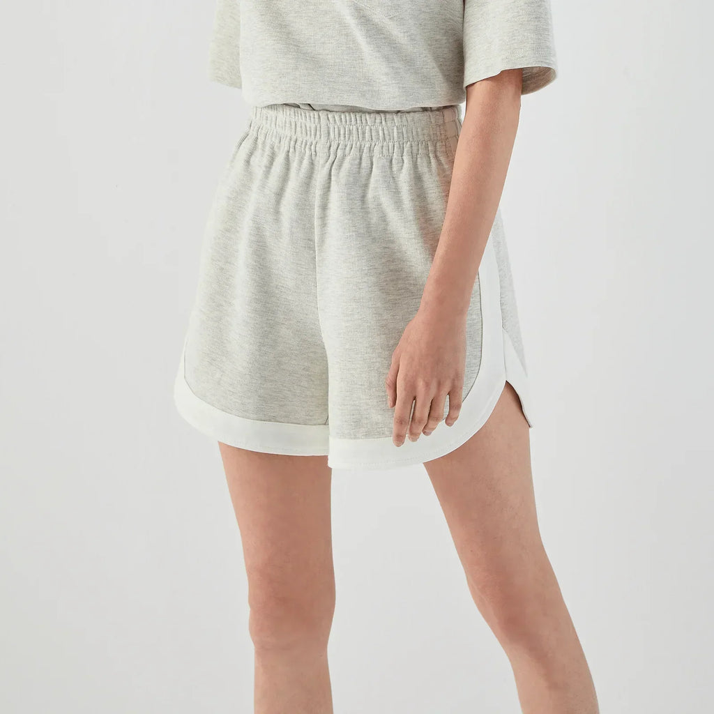 Light Gray Boucle Shorts