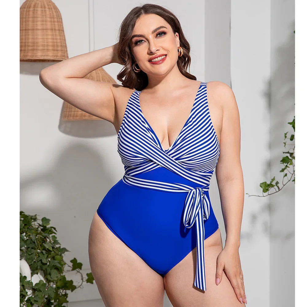 Navy Charm Plus Size Swimsuit