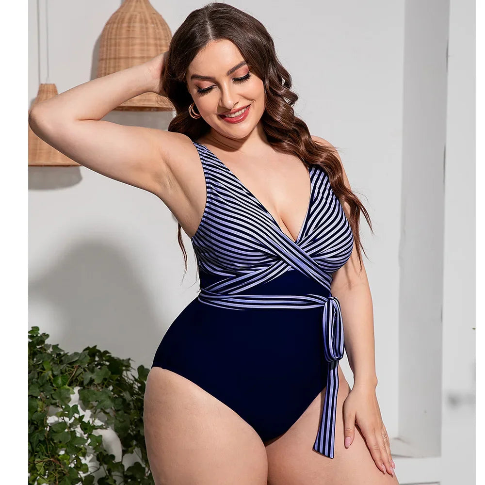 Navy Charm Plus Size Swimsuit
