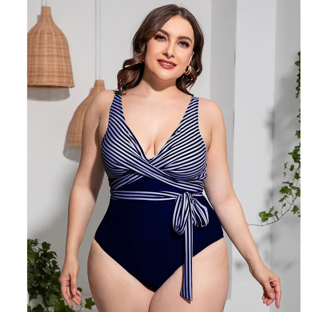 Navy Charm Plus Size Swimsuit