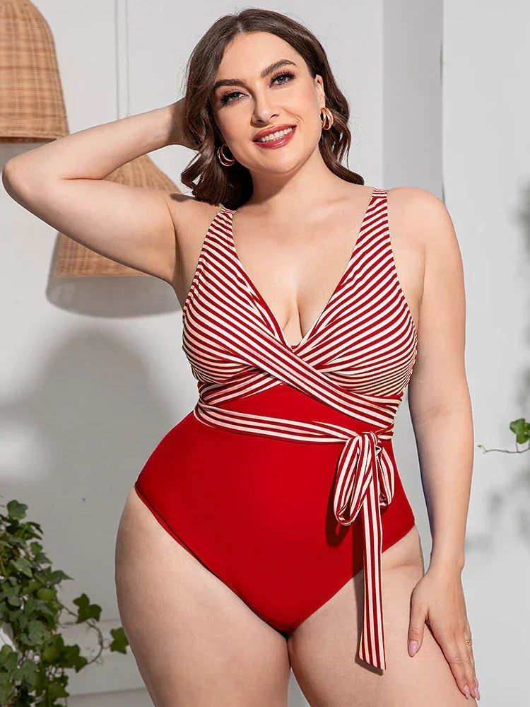 Navy Charm Plus Size Swimsuit