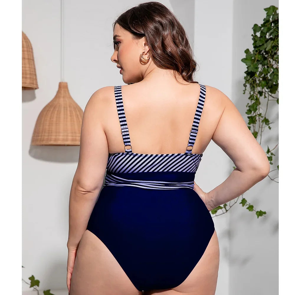 Navy Charm Plus Size Swimsuit