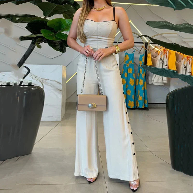 Cropped Set and Woven Viscose Pants Supreme Elegance